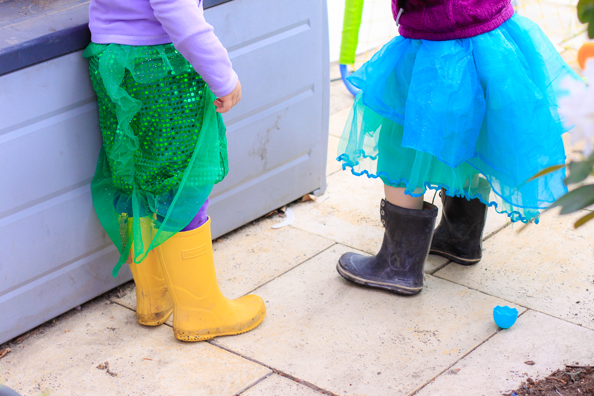 Toddlers and tutus and princesses at forest school in Denmark.